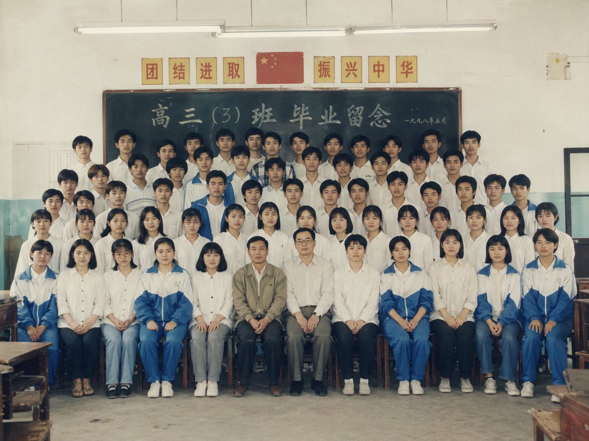 90s Chinese Graduation Photo Prompt GPT Image 2 prompt example: A simple, one-sentence prompt that generates a highly realistic 1990s-era Chinese high school graduation photo in...
