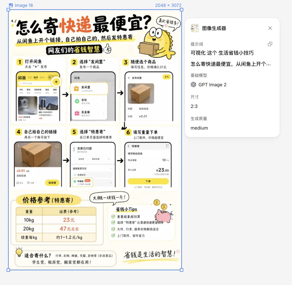 Life Hack Visualization GPT Image 2 prompt example: A prompt that visualizes money-saving tips into a clean infographic format, specifically referencing e-commerce interfaces.