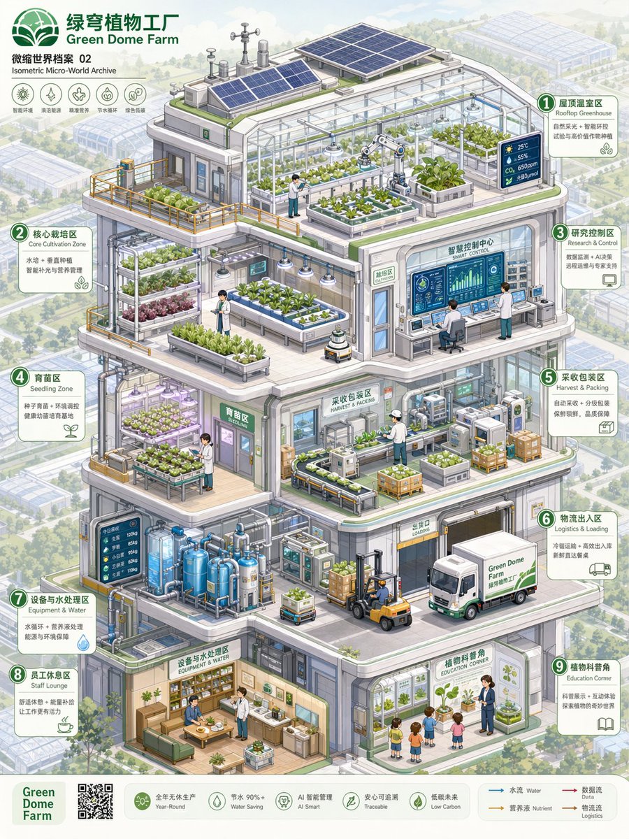 Isometric Micro-World Cross-Section Archive 的 Qwen Image 提示词示例图 变化图 4:A professional and highly detailed instruction prompt for generating isometric, cross-section views of...