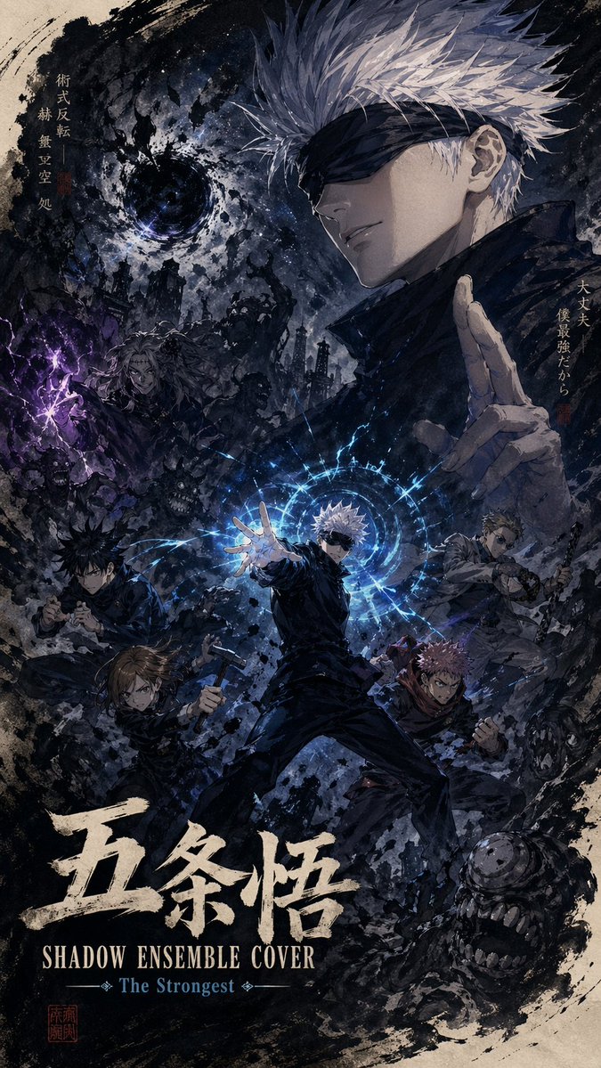 Shadow Ensemble Movie Poster Template Qwen Image prompt example variation 2: A professional and highly detailed template for creating cinematic posters with narrative depth and...