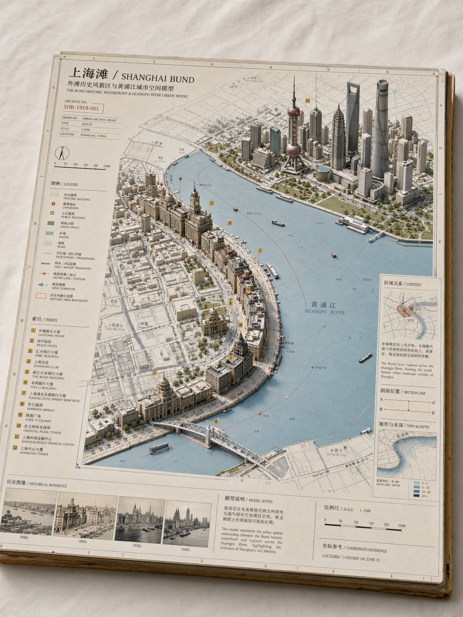 Landscape Archive Model Template Qwen Image 프롬프트 예시 변형 3: A comprehensive template for creating professional, museum-style 'landscape archive models' that combine 2D maps with 3D...