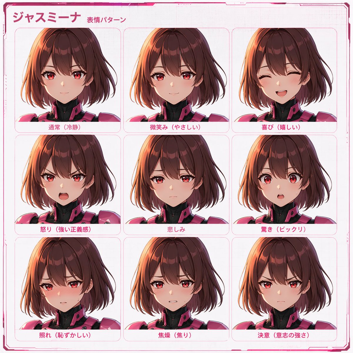 Robot Girl Reference Sheet のQwen Imageプロンプト例 バリエーション 2: Creates a character design reference sheet for a mechanical robot girl, useful for consistent character modeling or...