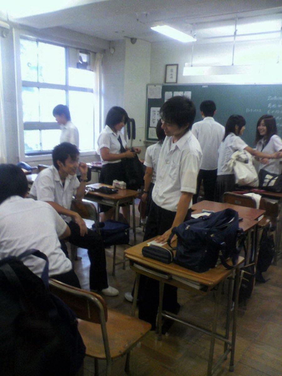 Nostalgic 2010s School Photo Qwen Image prompt example: A highly detailed prompt for generating low-quality, nostalgic photos of Japanese high school students hanging out after...