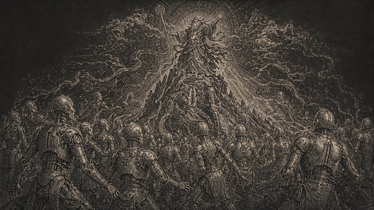 Dürer Style Sorcery Prompt Qwen Image prompt example: A short prompt using keywords to generate sorcery-themed art in the style of Albrecht Dürer.