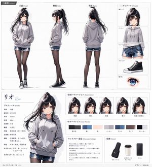 Anime Character Sheet for Rio GPT Image 2 prompt example
