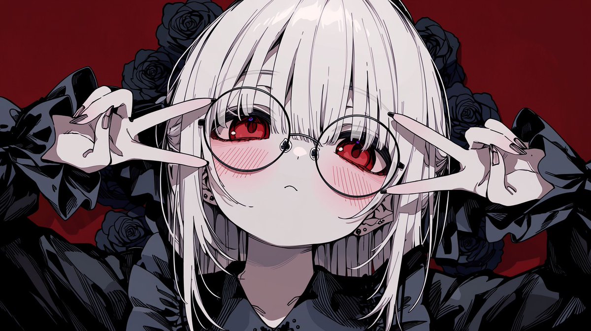Gothic Anime Girl with Black Roses 的 Qwen Image 提示词示例图 变化图 2:This prompt generates a dramatic red-and-black gothic anime portrait, ideal for character art, profile images, or...