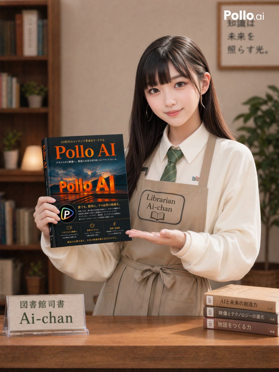 Photoreal librarian presenting AI book Qwen Image 프롬프트 예시: This prompt generates a realistic commercial-style portrait of a librarian-like woman presenting an AI-themed book,...