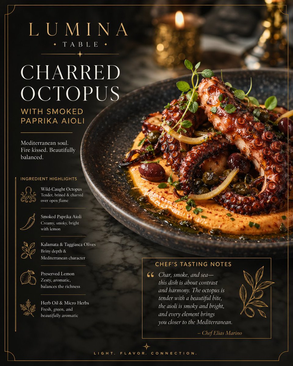 Luxury Culinary Menu Poster Qwen Image prompt example variation 3: A high-end restaurant menu prompt featuring macro food photography, marble textures, and elegant typography for...