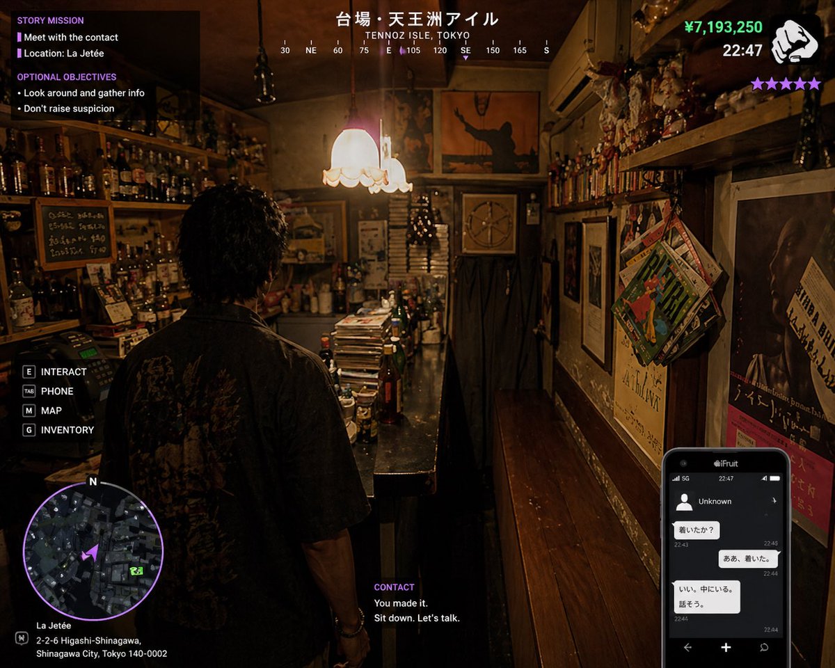 retro open-world game 6 Shinjuku Bar Scene Qwen Image prompt example: A prompt to generate a scene imagining retro open-world game 6 set in the famous La Jetée Bar in Shinjuku,...