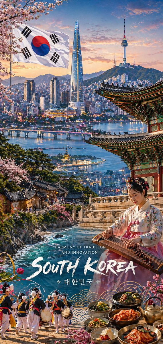 National Identity Mobile Wallpaper 的 GPT Image 2 提示词示例图 变化图 2:Generates a structured mobile wallpaper representing the natural beauty and artistic landmarks of a specific country.