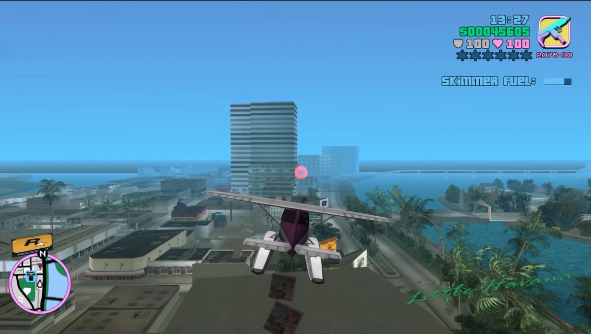 Retro Open-World Seaplane Screenshot Qwen Image 프롬프트 예시: This prompt generates a nostalgic PS2-era open-world game screenshot of a seaplane flying over a tropical city with a...