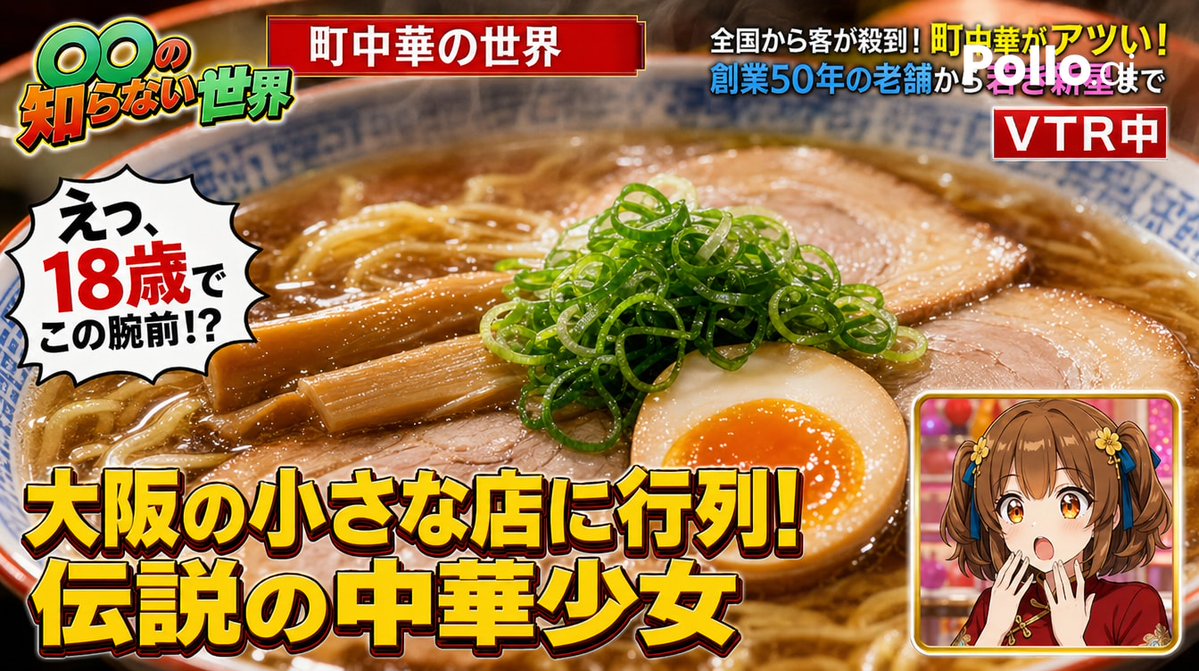 TV Variety Show Screen Capture のQwen Imageプロンプト例: A prompt for recreating the complex multi-layered aesthetic of Japanese variety show television screens, including specific...