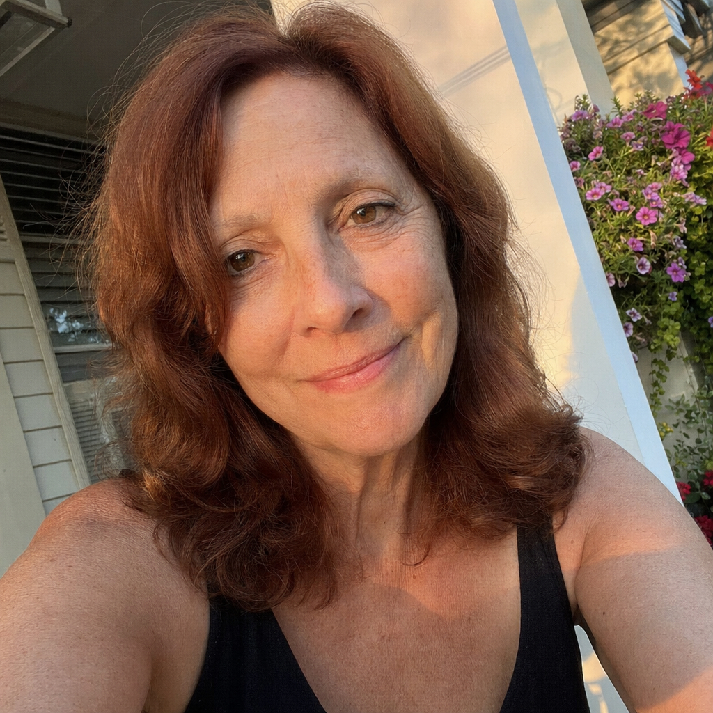 Realistic Golden Hour Porch Selfie Qwen Image prompt example: This prompt generates a candid, natural-looking smartphone selfie on a sunlit porch, useful for creating authentic...