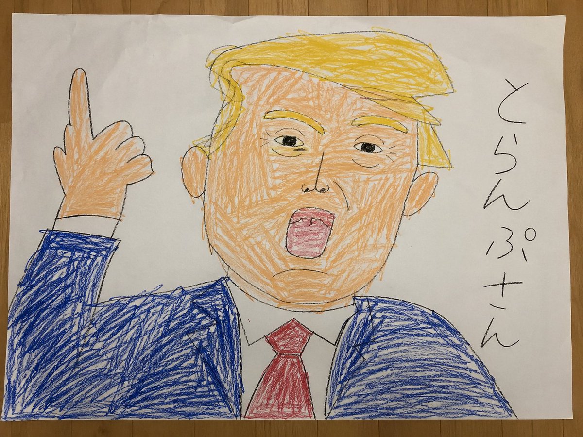 Childlike Crayon Portrait on Paper Qwen Image prompt example: This prompt generates a realistic photo of a messy children's crayon drawing on paper, useful for recreating...