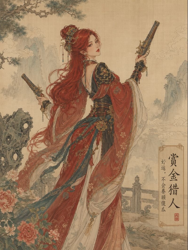 League of Legends in Song Dynasty Style GPT Image 2 prompt example variation 3: A creative prompt for blending modern game characters with traditional Chinese Gongbi painting...