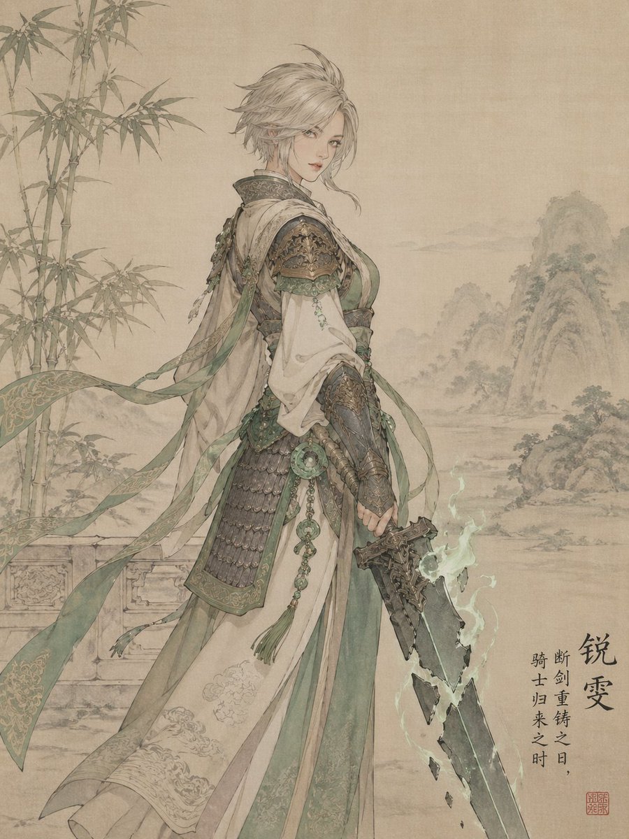 League of Legends in Song Dynasty Style GPT Image 2 prompt example variation 4: A creative prompt for blending modern game characters with traditional Chinese Gongbi painting...