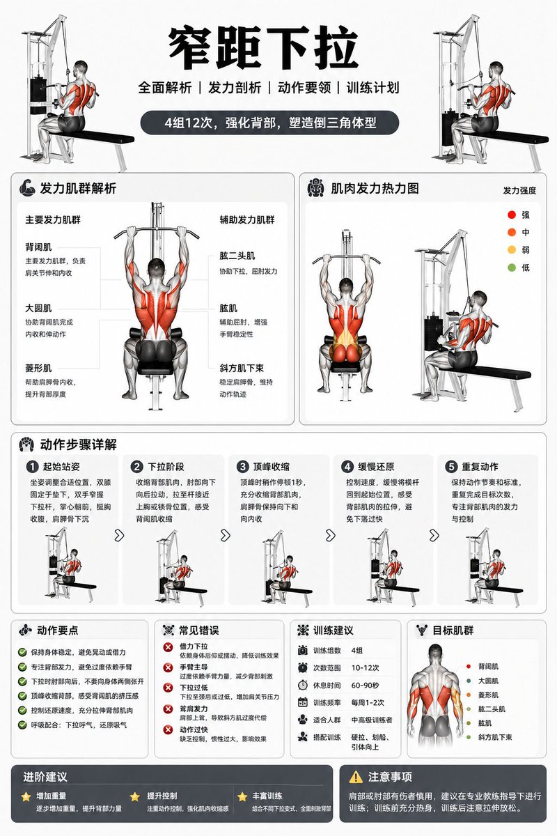 Fitness Equipment Instructional Diagram GPT Image 2 prompt example: Generates a detailed instructional graphic for fitness equipment, showing muscle target points and usage...