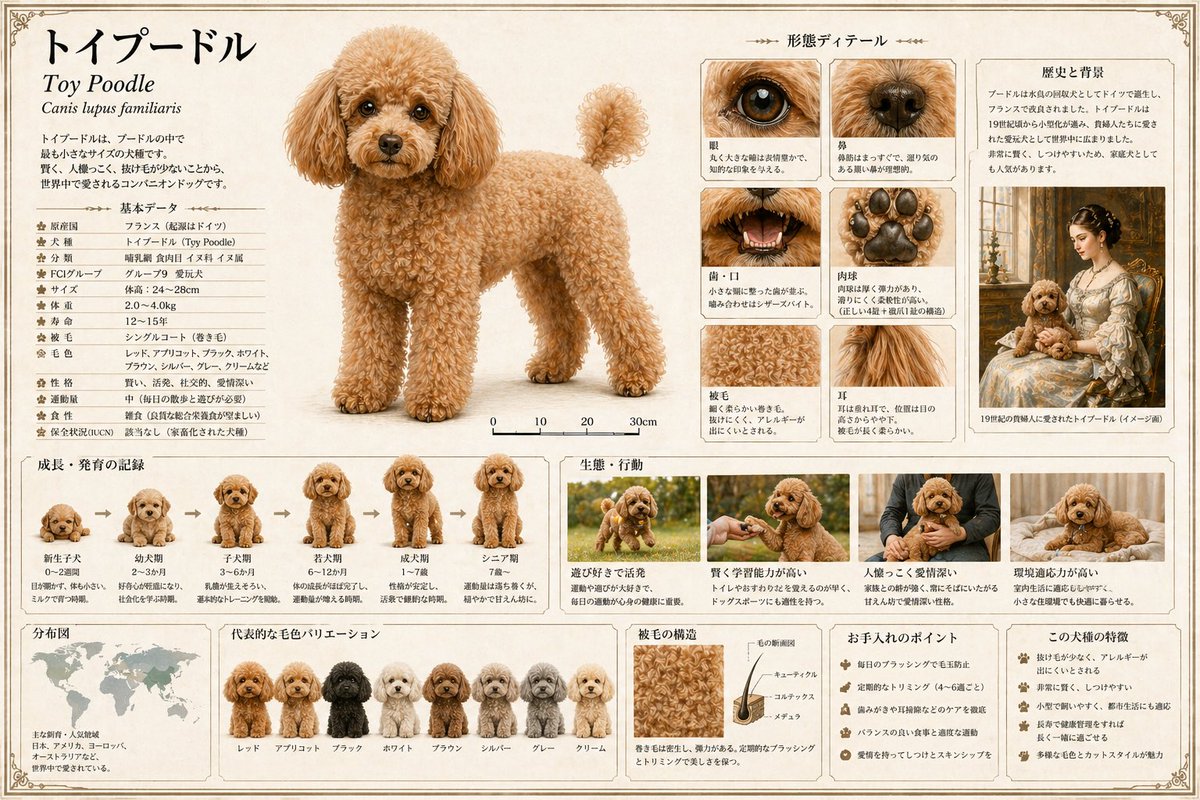 Detailed Animal Encyclopedia Generation GPT Image 2 prompt example variation 2: A sophisticated prompt for creating high-quality animal encyclopedia pages with anatomical...