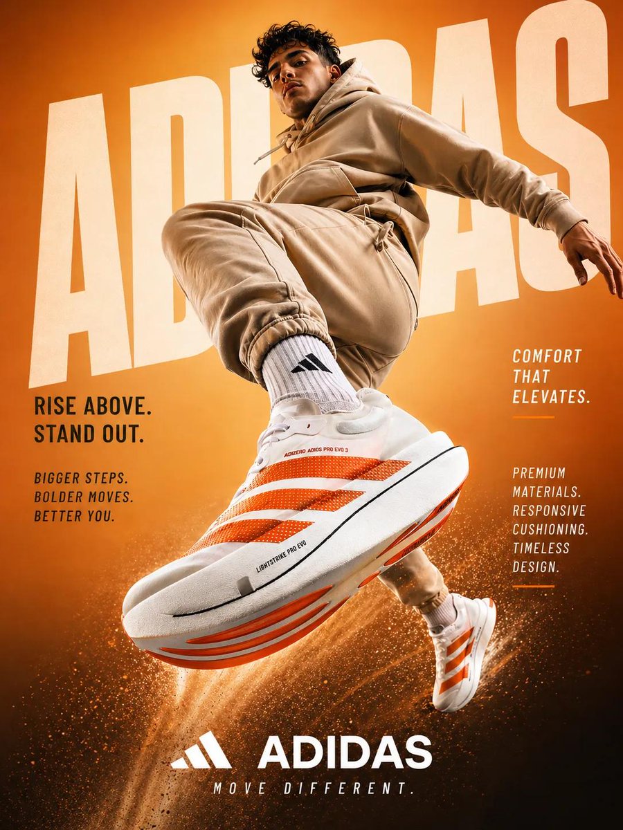 Dynamic Sportswear Product Photography Qwen Image prompt example: A commercial product advertisement prompt focusing on a mid-air jump and detailed sneaker photography with...