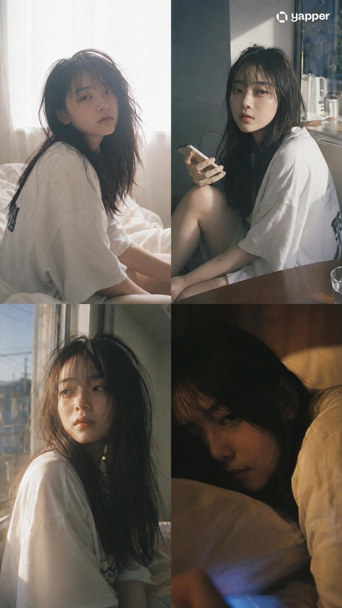 Japanese Film Aesthetic Portrait Grid GPT Image 2 prompt example: A comprehensive prompt for a 2x2 grid of cinematic portraits reflecting different times of day with a negative...