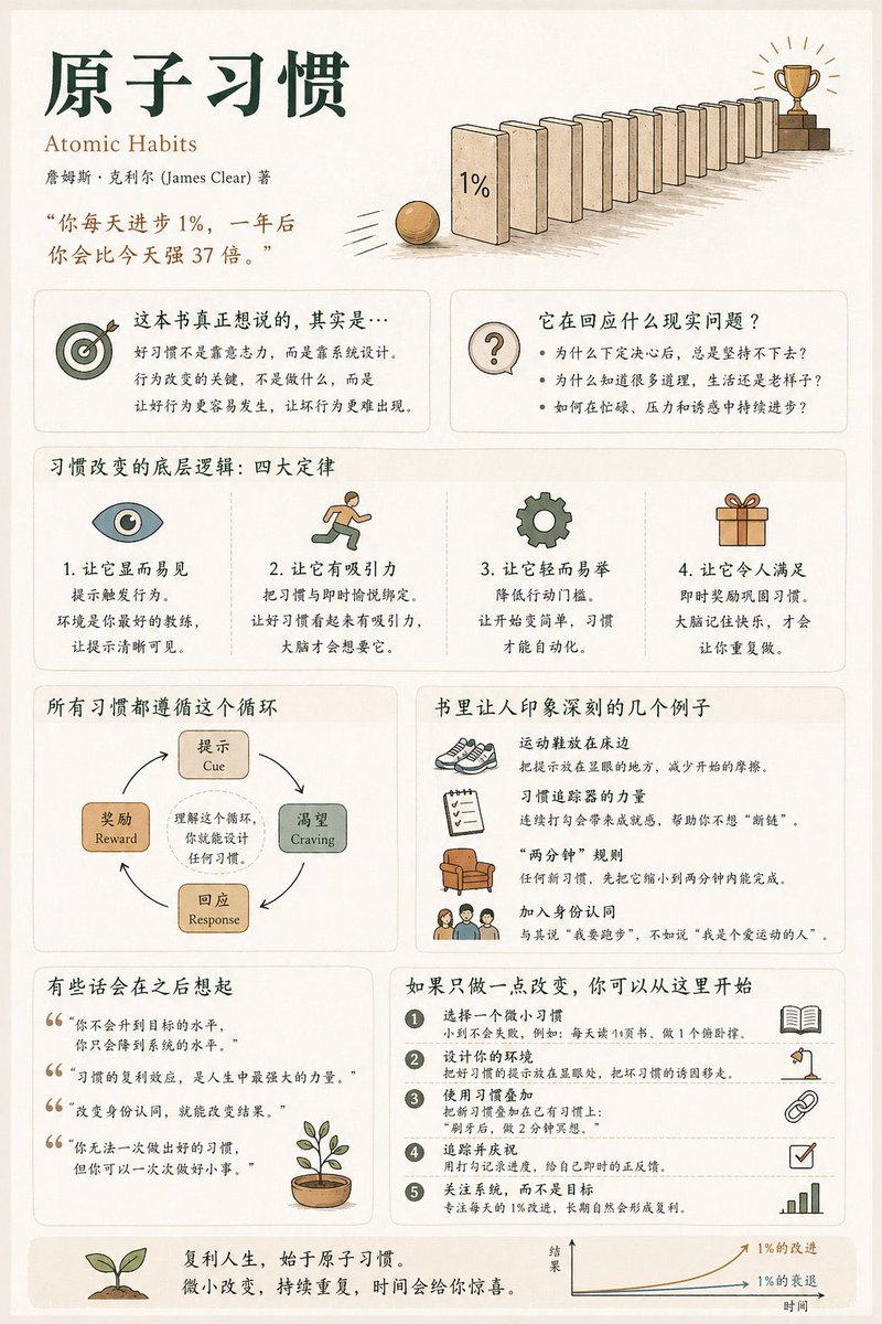Book Summary Infographic Poster GPT Image 2 prompt example variation 3: A comprehensive, structured prompt for creating medium-information density book summary posters with a...