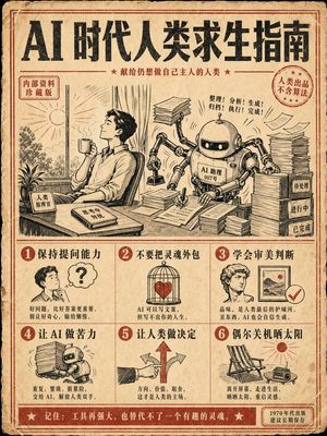 Retro AI Survival Guide Poster GPT Image 2 提示词案例