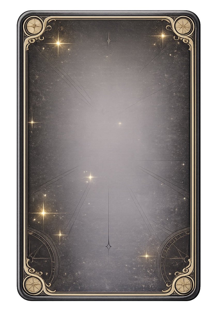 Ornate Celestial Card Back GPT Image 2 prompt example: This prompt generates a vintage fantasy tarot-style card back with gold celestial ornamentation, useful for card game...