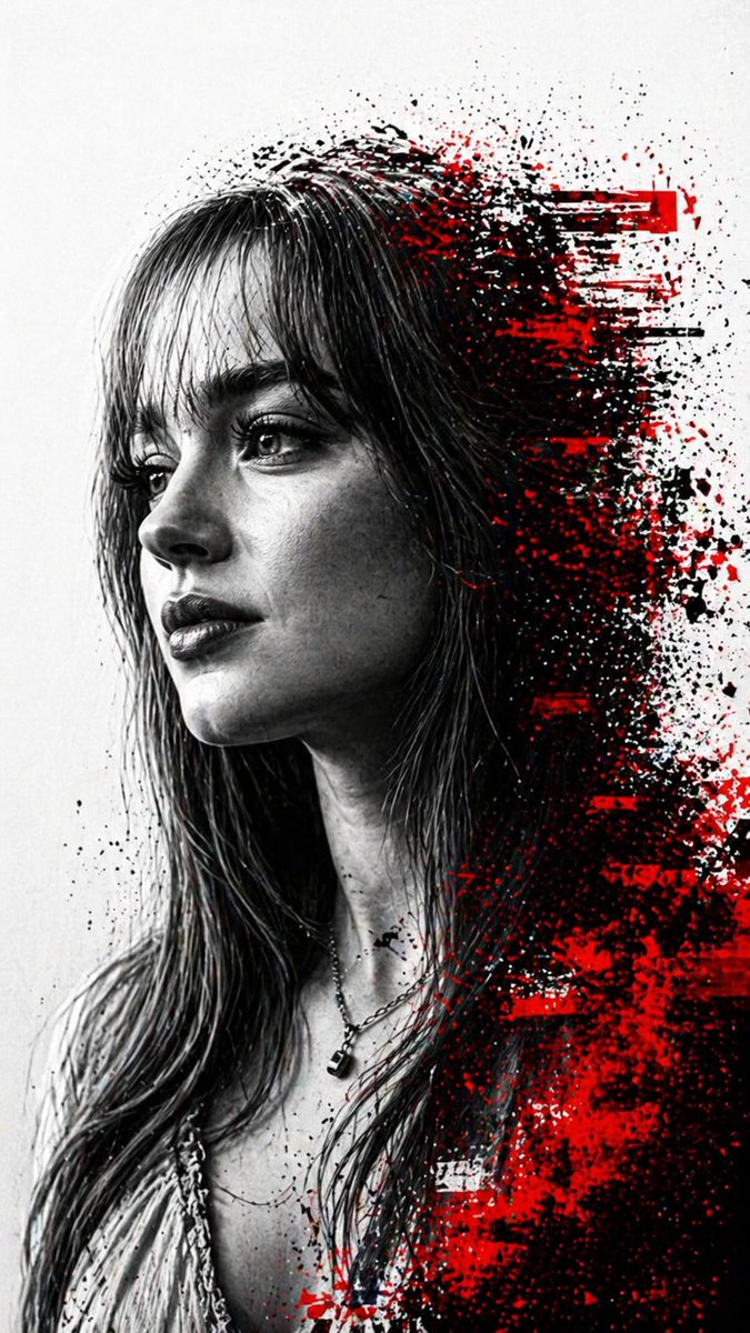 Cyberpunk Glitch Art Portrait Qwen Image 프롬프트 예시 변형 3: A striking monochrome portrait prompt that blends realistic photography with abstract digital glitch effects and vibrant...