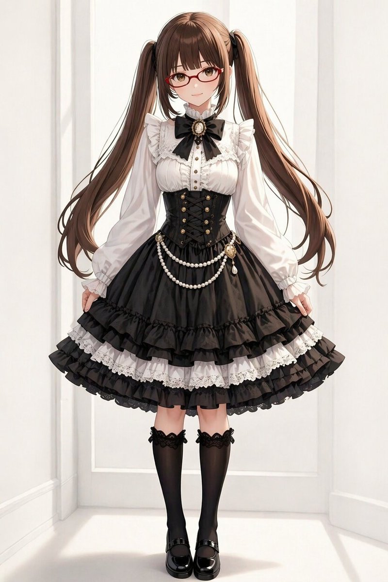 Gothic Lolita Twin-Tail Full-Body Portrait GPT Image 2 prompt example: This prompt generates a polished full-body anime fashion portrait of a gothic lolita girl, ideal for...