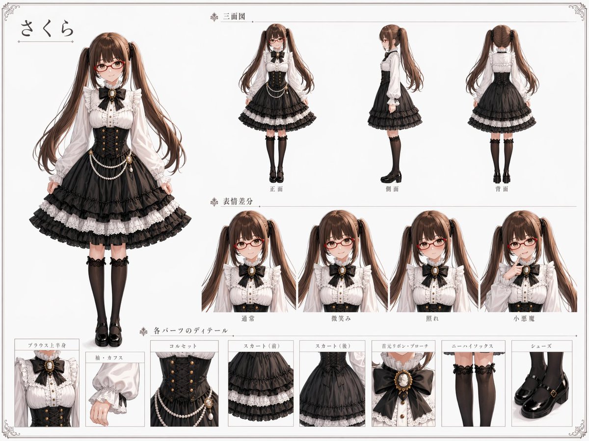 Gothic Lolita Twin-Tail Full-Body Portrait GPT Image 2 prompt example variation 2: This prompt generates a polished full-body anime fashion portrait of a gothic lolita girl,...