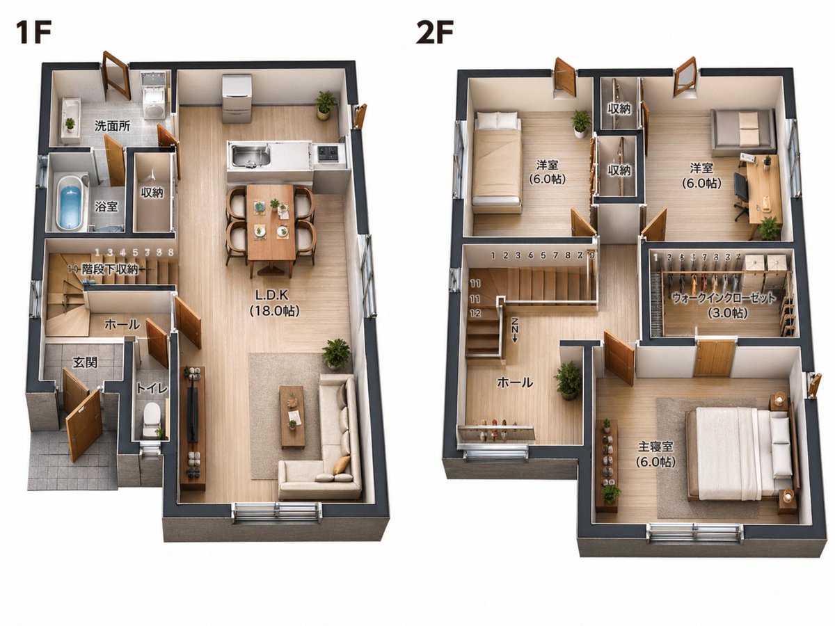 2D Floor Plan to 3D Real Estate Render 的 GPT Image 2 提示词示例图：This prompt turns a simple architectural floor plan reference into a furnished 3D isometric real-estate marketing...