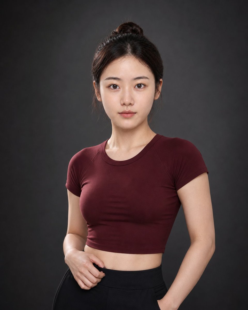 Premium Sporty Creator Portrait Qwen Image 프롬프트 예시: A comprehensive prompt designed to transform a personal photo into a high-end, realistic athletic studio portrait while...