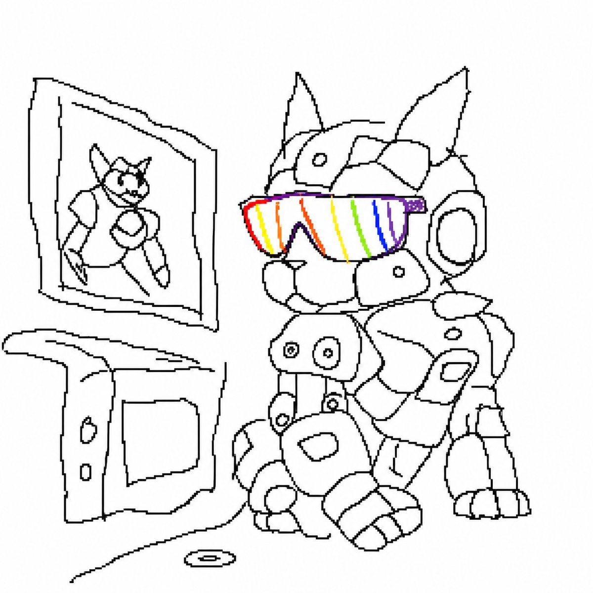 Awkward MS Paint Portrait Qwen Image 프롬프트 예시: A prompt for redrawing a reference photo in an intentionally low-quality, pixelated, and clumsy MS Paint style.