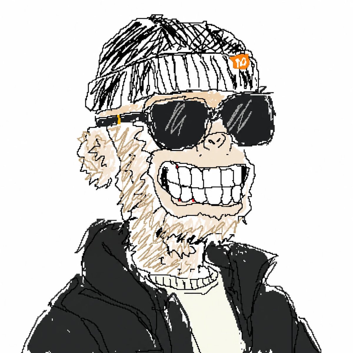 Bad MS Paint Meme Portrait GPT Image 2 prompt example: A deliberately crude cartoon portrait of a bearded man in sunglasses and a beanie, useful for generating funny...