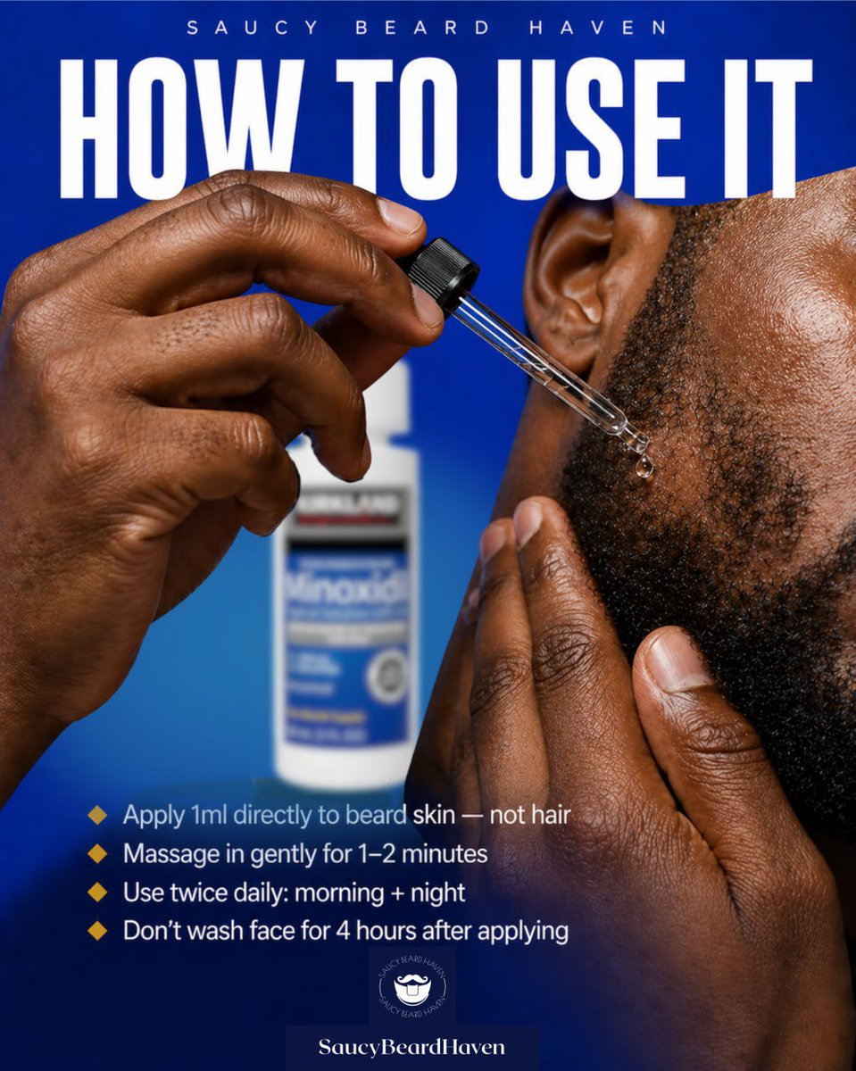 Beard Oil How-To Ad 的 GPT Image 2 提示词示例图：A polished men’s grooming social post showing how to apply beard treatment, ideal for brand marketing, tutorials, and product education.