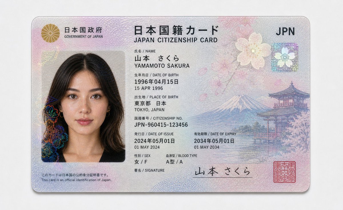 US Citizenship Identity Card Mockup GPT Image 2 prompt example variation 2: A highly technical prompt for generating a hyper-detailed, realistic United States citizenship card...
