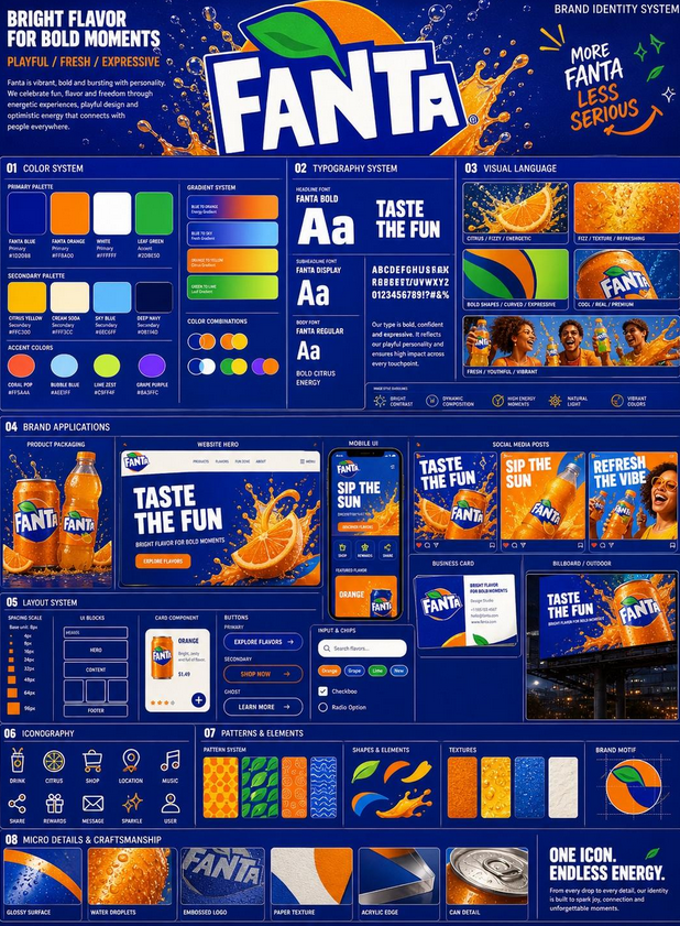 Professional Brand Identity Guidelines Poster Qwen Image prompt example: A highly detailed, structural prompt for creating a comprehensive brand identity poster including grids,...
