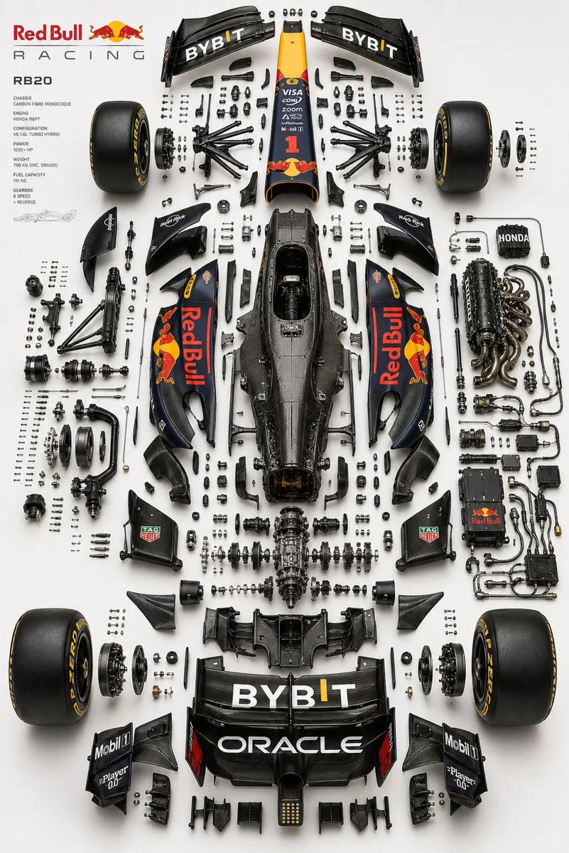 Luxury Automotive Exploded Diagram のQwen Imageプロンプト例: An ultra-precise technical prompt for generating an exploded mechanical diagram of a luxury vehicle with high-end studio...