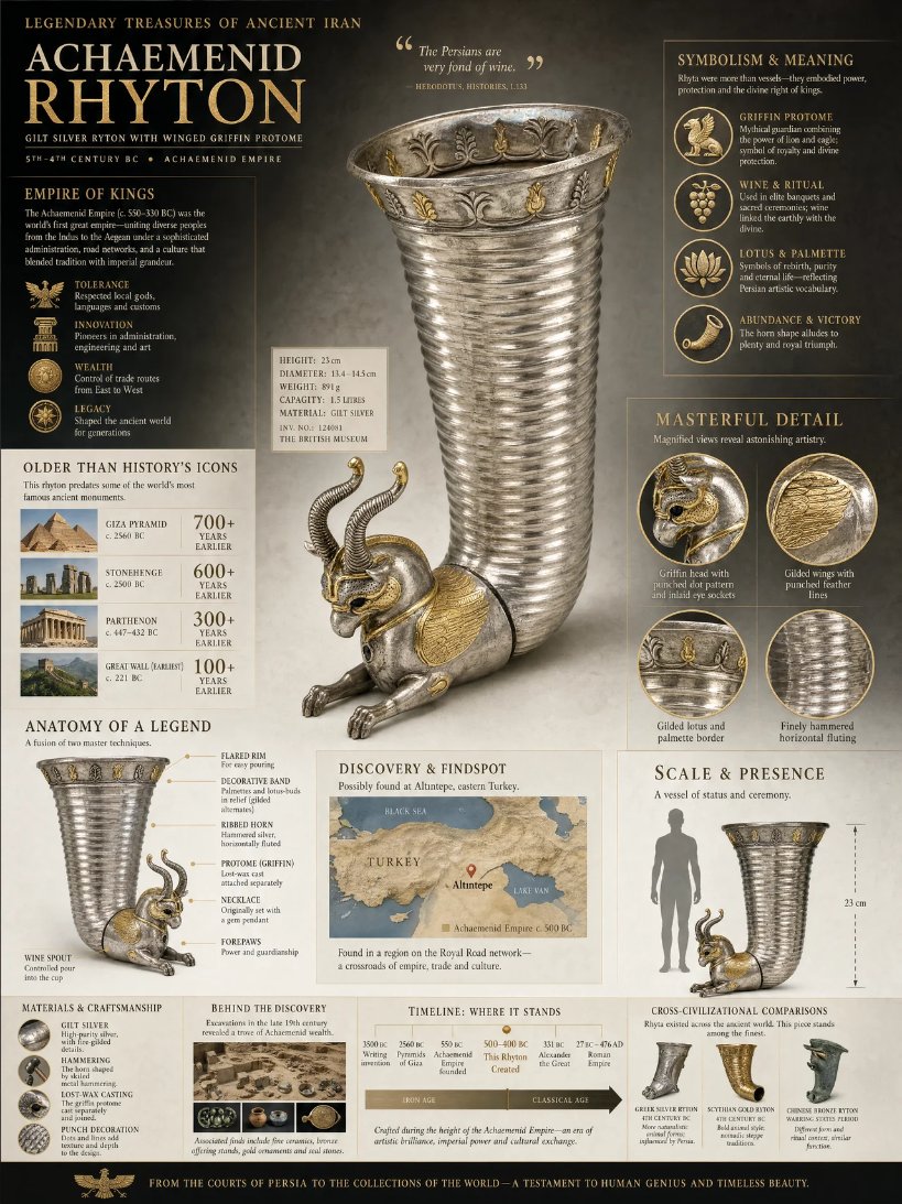 Museum Archaeological Infographic Plate Qwen Image 프롬프트 예시: Generate a premium, documentary-style infographic for any object or artifact, designed as a detailed museum discovery...