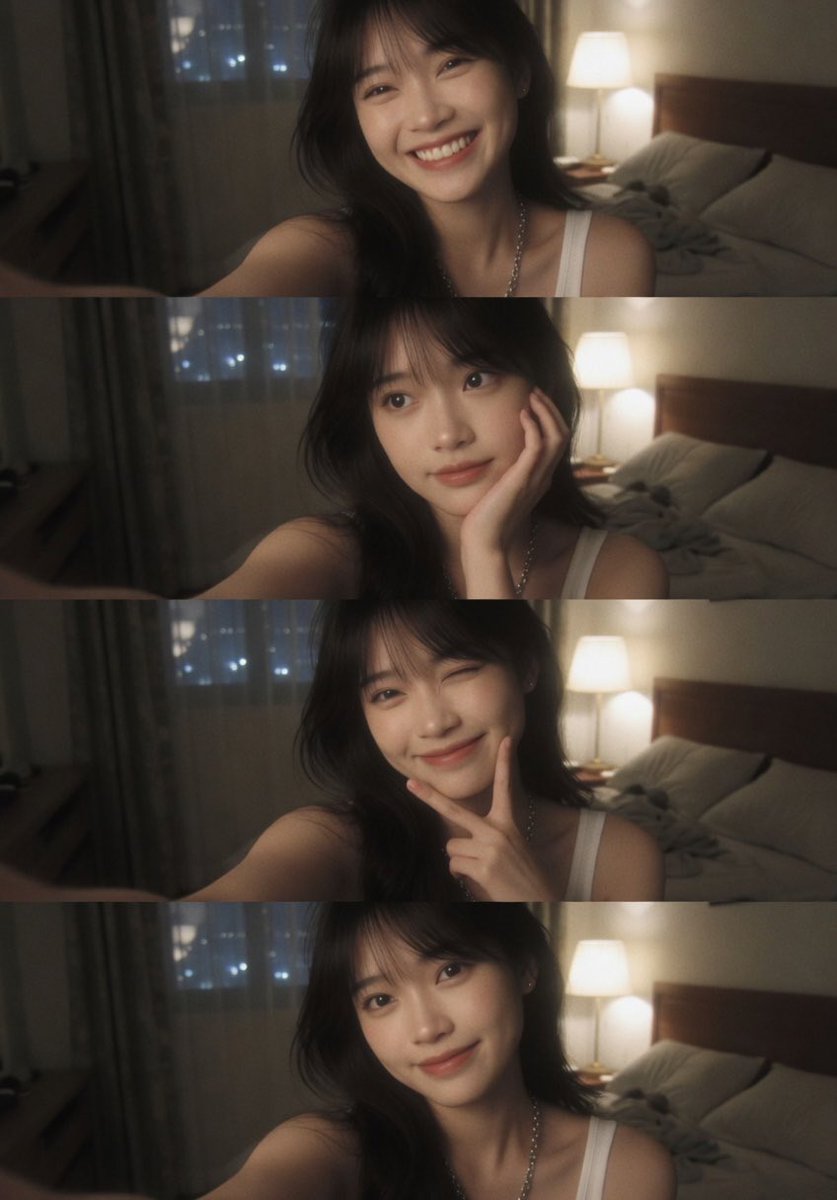 Censored Night Bedroom Selfie 的 GPT Image 2 提示词示例图 变化图 4:Generates a realistic imperfect nighttime bedroom selfie with a privacy-obscured face, useful for casual social-media...
