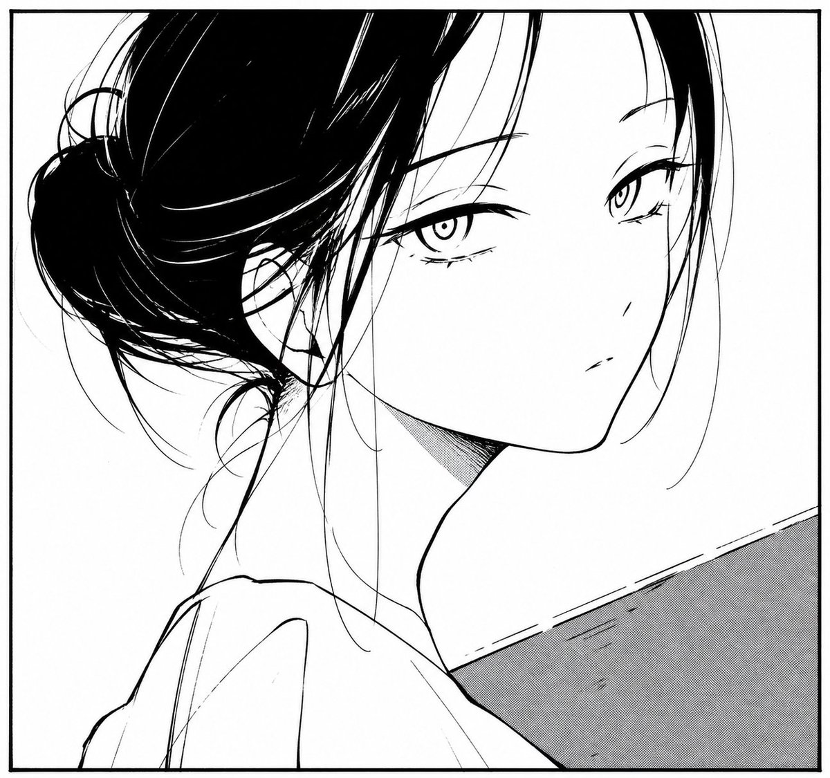 Monochrome Manga Woman Portrait Qwen Image 프롬프트 예시: A text prompt for generating an elegant black-and-white manga close-up portrait with expressive hand-drawn linework and...