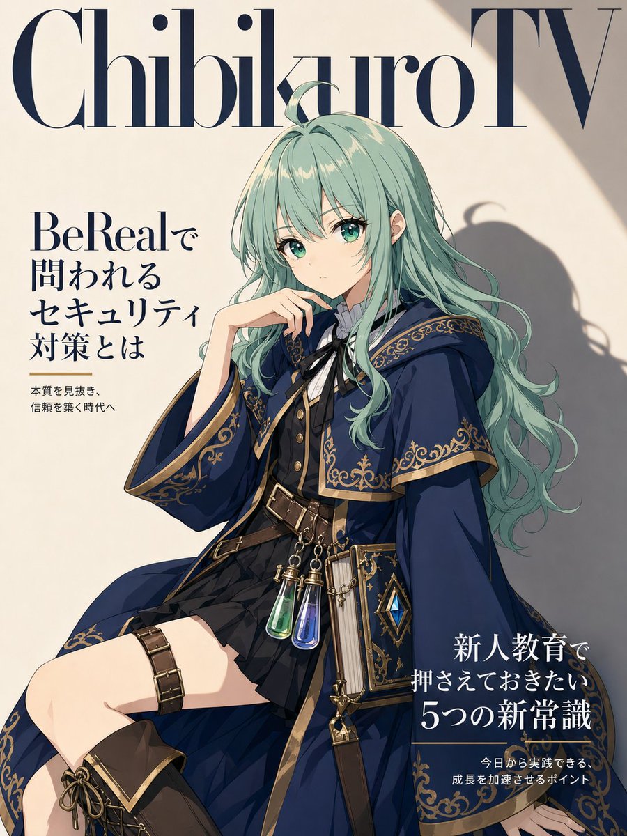 Anime Fantasy Magazine Cover GPT Image 2 prompt example: Generates a luxury Japanese-style anime fashion magazine cover featuring a mint-haired fantasy academy model with...