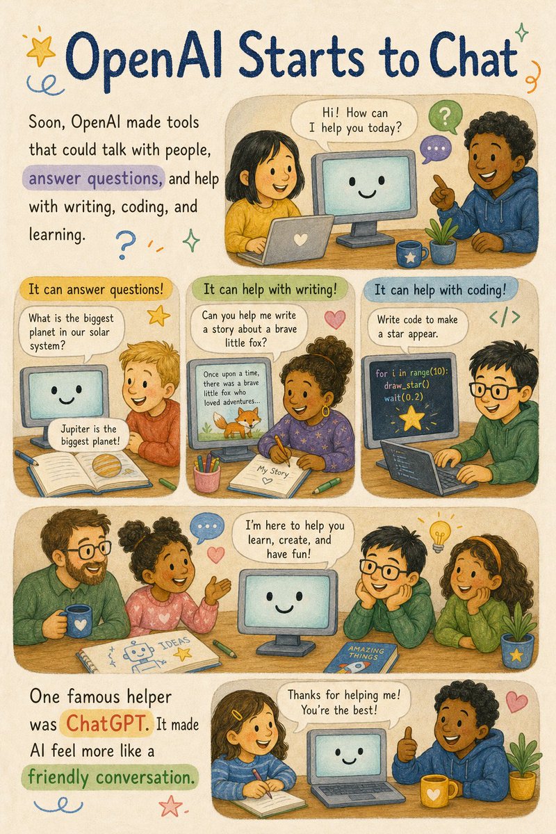 Children's Picture Book Layout Qwen Image prompt example variation 3: A stylized prompt for generating a multi-panel storybook page with soft gouache and crayon textures,...