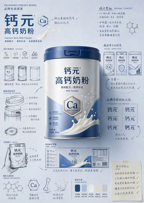 手绘草图包装提案板设计海报 GPT Image 2 提示词案例